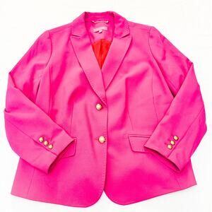 Talbots Limited Edition Fuschia Pink Double Breasted Blazer Jacket Size 14W